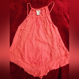 Women's Coral Sleeveless Blouse